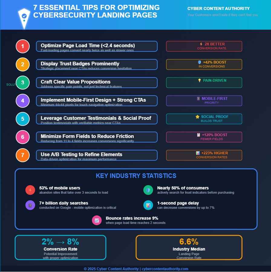 The 7 essential tips to optimize cybersecurity landing pages